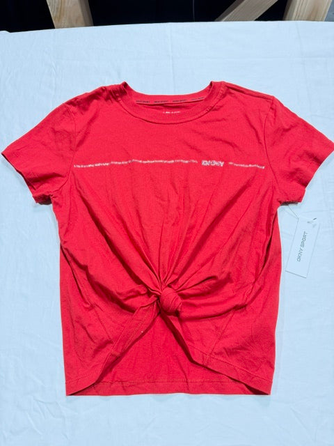 Dkny Sport Women's Rhinestone Stripe Knot T-Shirt - Red - XL