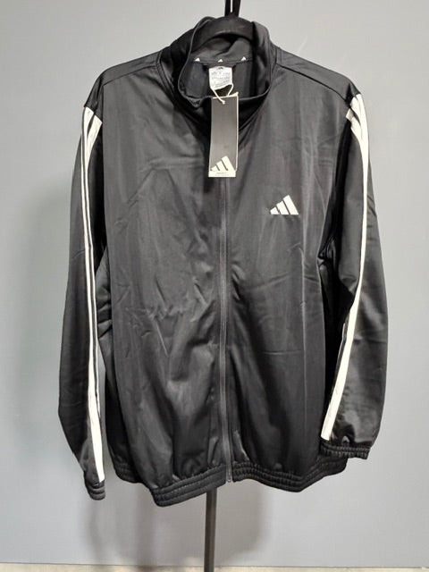 adidas Womens Multi Sprt Track Zip Up - 3 Stripe - Black/White 2XL
