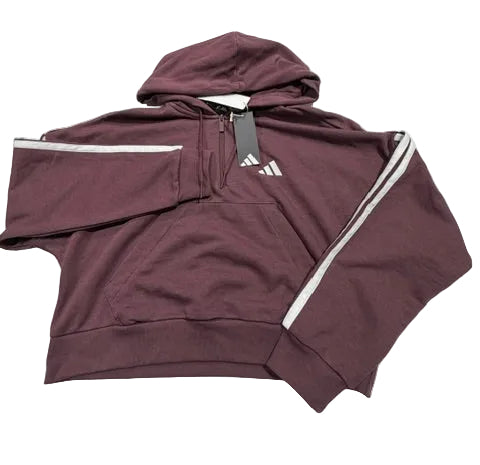 Adidas Women's the Essentials Relaxed Hooded Track Jacket Aurora Ruby S