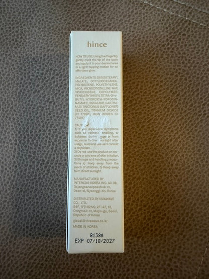 hince True Dimension Radiance Balm Highlighter Lip Glow in One - Clear 10g