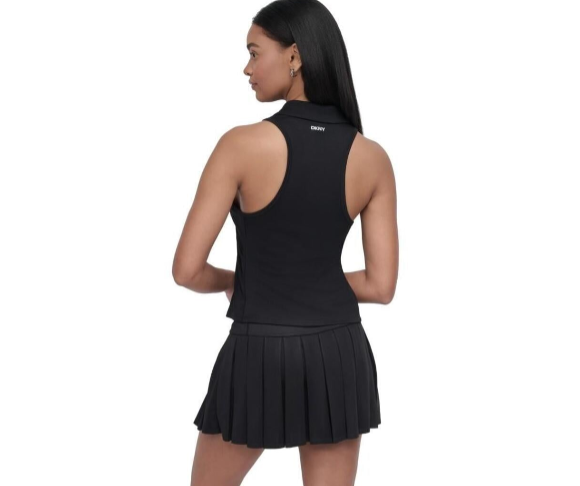 DKNY Sport Women's Court Racerback Polo Tank Top - Black - XS