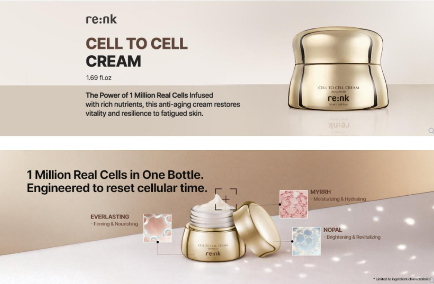 Renk re:nk Cell to Cell Cream Advanced, 1.69 fl oz