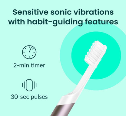 quip New Sonic Toothbrush with Metal Handle and Timer -Black Gunmetal