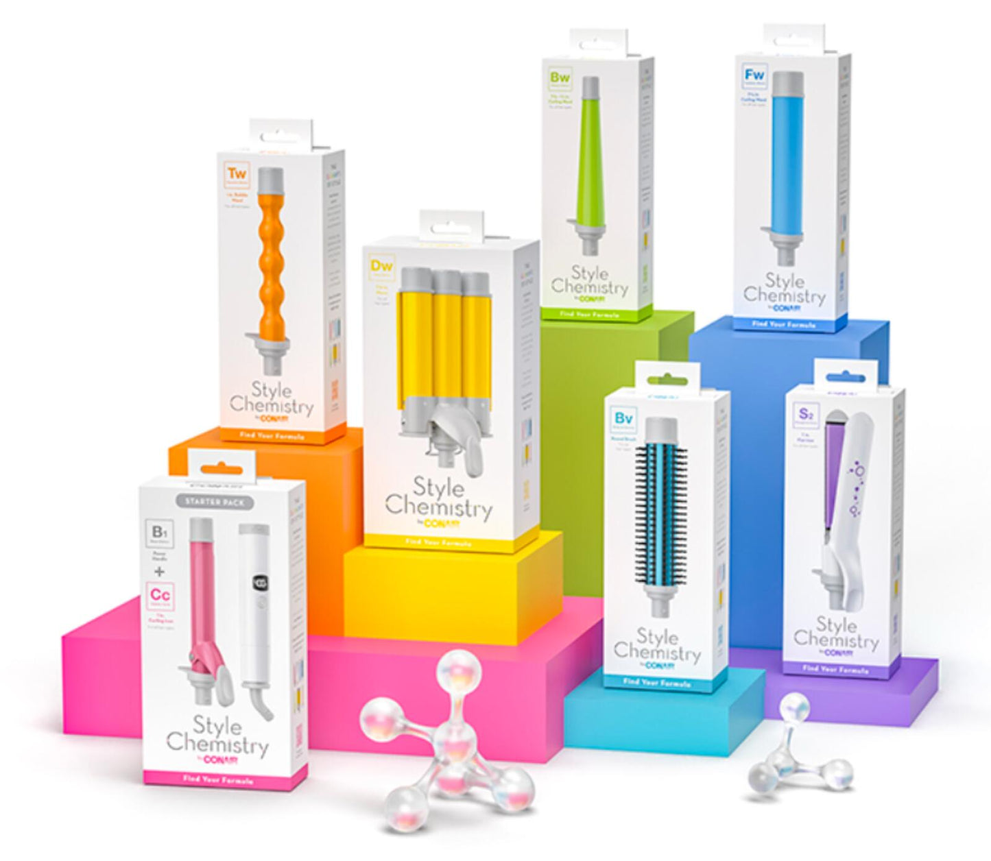 Conair Style Chemistry Curling Iron Starter Pack - Base Station and Classic Curls