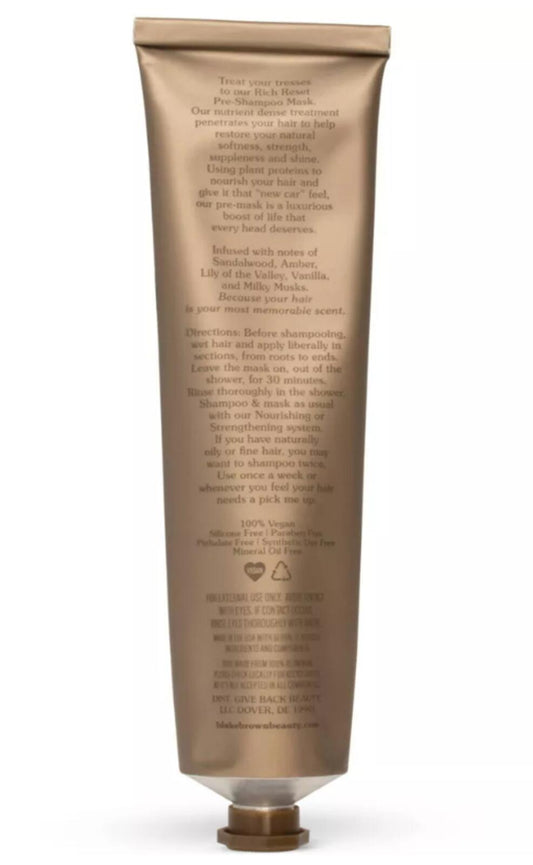 Pack of 4 - Blake Brown Rich Reset Pre-Shampoo Mask - Milky Sandalwood – Creamy Musk Fragrance - 5 fl oz