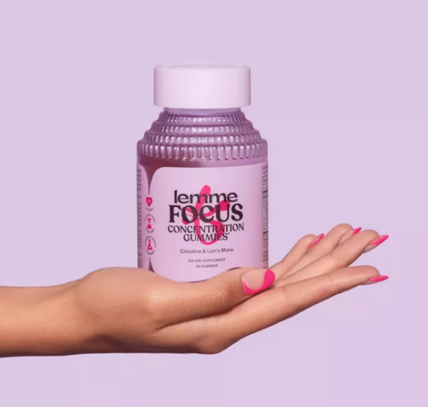 Lemme Focus Gummies - Brain Health & Concentration Support - Strawberry Flavored - 50ct