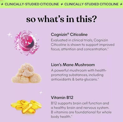 Lemme Focus Gummies - Brain Health & Concentration Support - Strawberry Flavored - 50ct