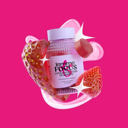 Lemme Focus Gummies - Brain Health & Concentration Support - Strawberry Flavored - 50ct