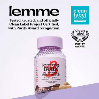 Lemme Burn Capsules - Metabolism & Belly Fat Support - 60ct