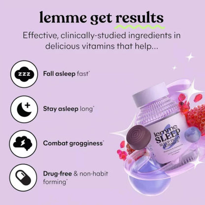 Lemme Sleep Gummies: Deep Slumber Aid with 5 mg Melatonin, Magnesium & L-Theanine - Berry 60ct