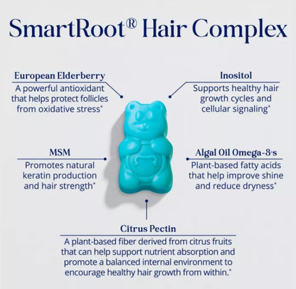 SugarbearPRO Hair 5 Week Supply Vitamins - 62ct: Vegan, Halal, Kosher, Biotin 6000 mcg - 2 MONTHS!
