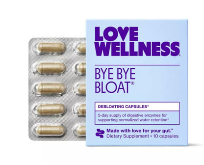 Love Wellness Bye Bye Bloat Vitamins - 10ct: Capsule, Multivitamins, Unflavored