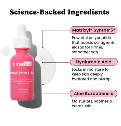 Timeless Skin Care Matrixyl Synthe’6Peptide Serum -1 fl oz