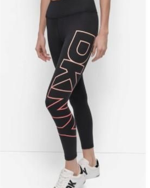 DKNY Sport Women's Exploded-Logo Stretch 7/8 Leggings - Black - S