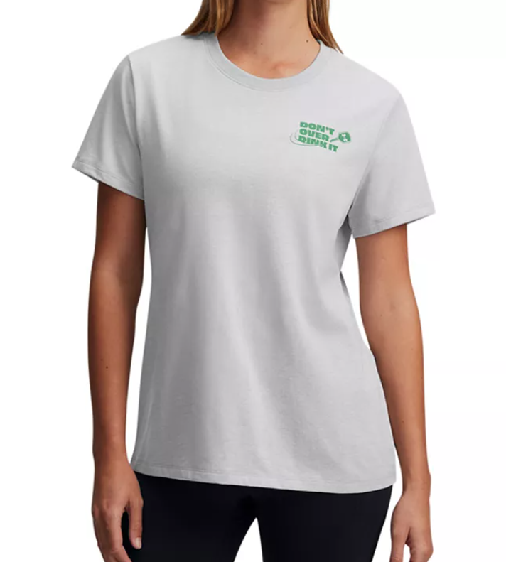 Under Armour Women's Graphic Pickleball Crewneck T-Shirt - Light Grey
