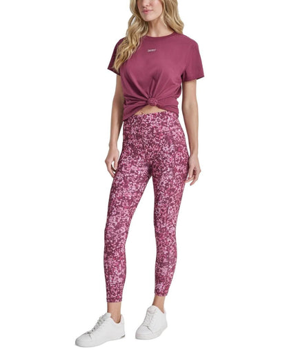Dkny Sport Women's High-Rise Printed 7/8 Leggings - Burgundy Floral