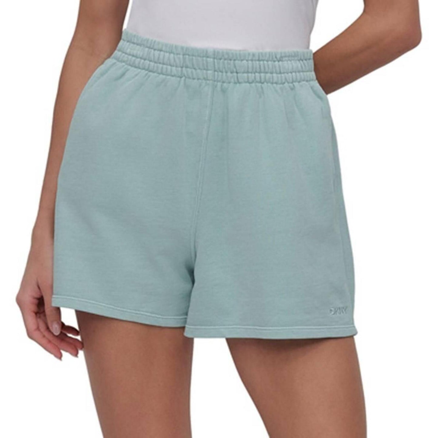 Dkny Women's Stretch Cotton Shorts - Mineral Green - Size L