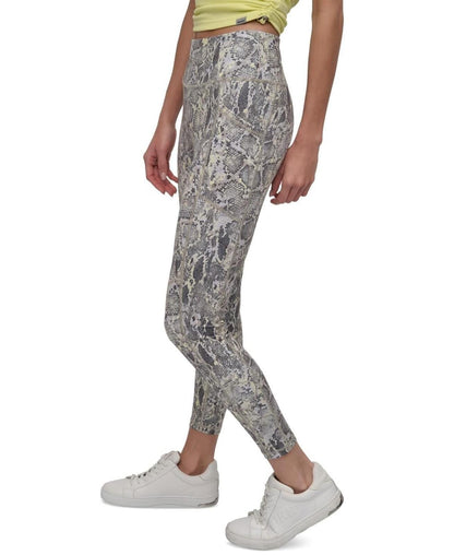 Dkny Sport Women's Printed High-Waist 7/8 Tights - Mystic Python Vintage Khaki