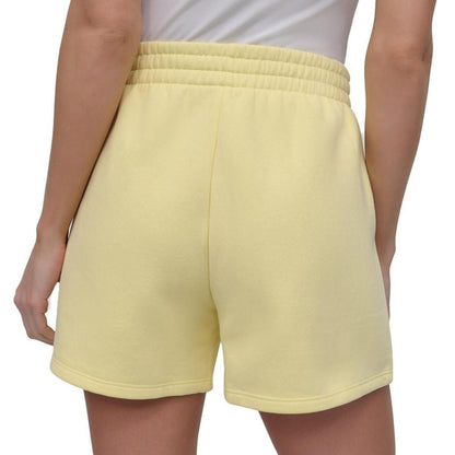 Dkny Sport Women's Varsity Embroidered Logo Smocked 4" Shorts - Citrus