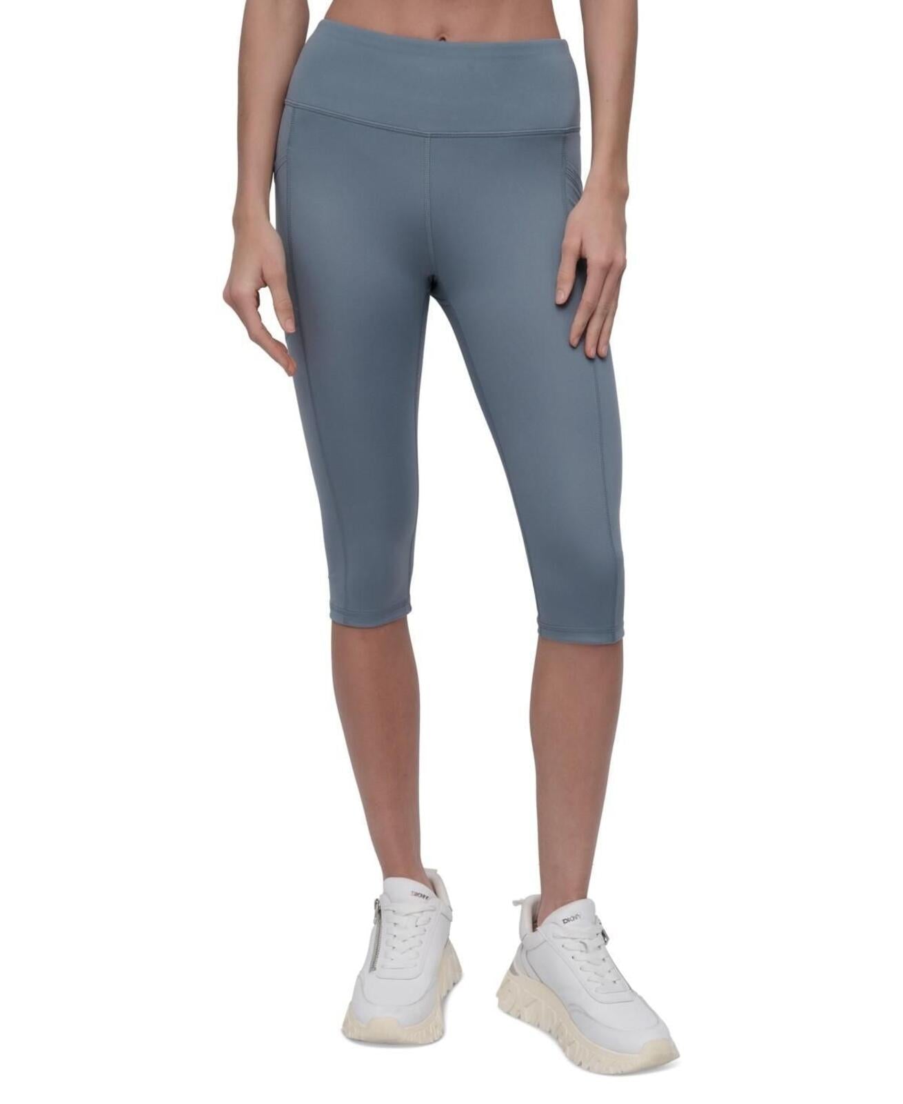 Dkny Sport Women's Balance Compression High-Waist Capri Pants - Blue Fog