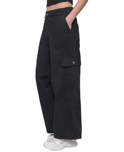 Dkny Sport Women's Cotton High-Rise Wide-Leg Cargo Pants - Black