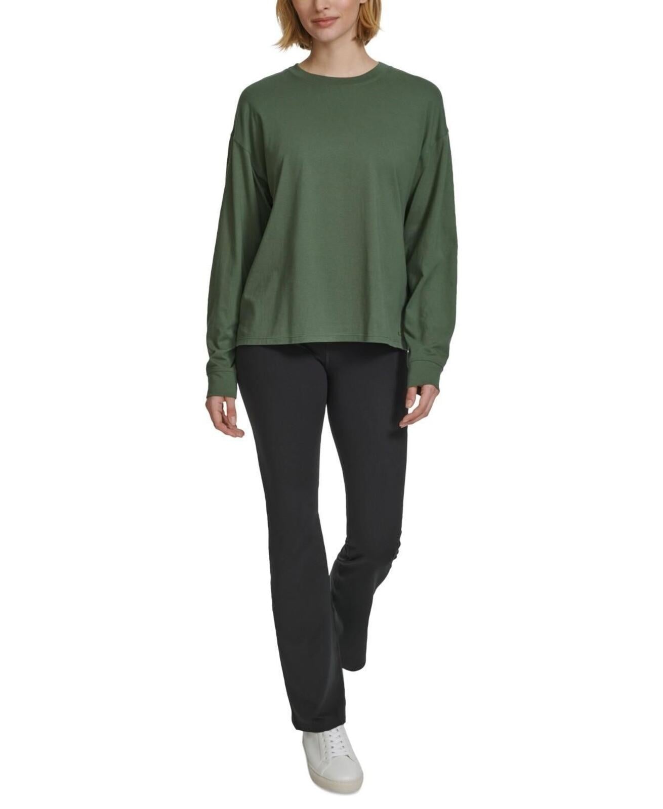 Calvin Klein Performance Women's Long-Sleeve Crewneck T-Shirt - Thyme