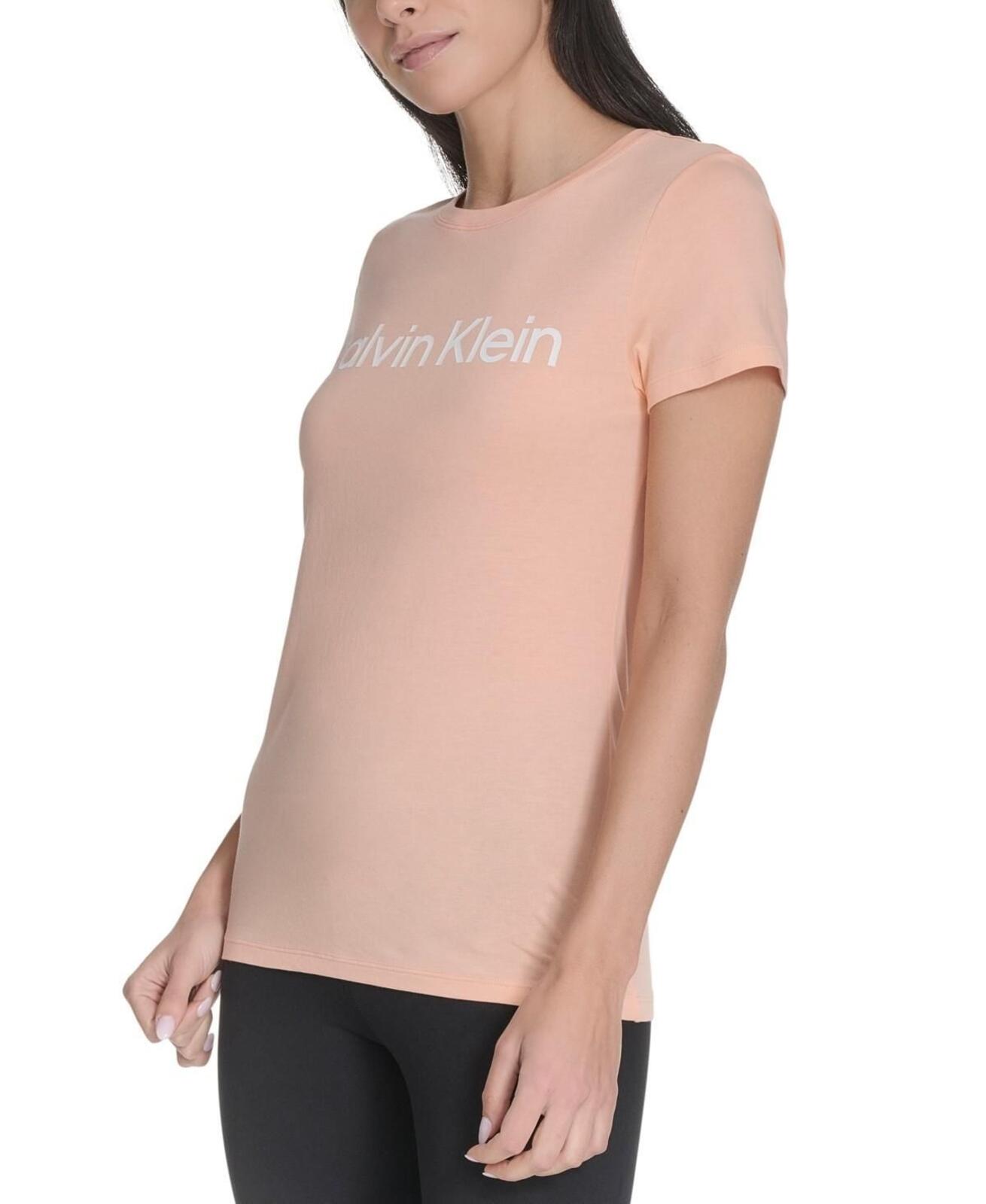 Calvin Klein Performance Women's Logo T-Shirt - Peach Nectar / White