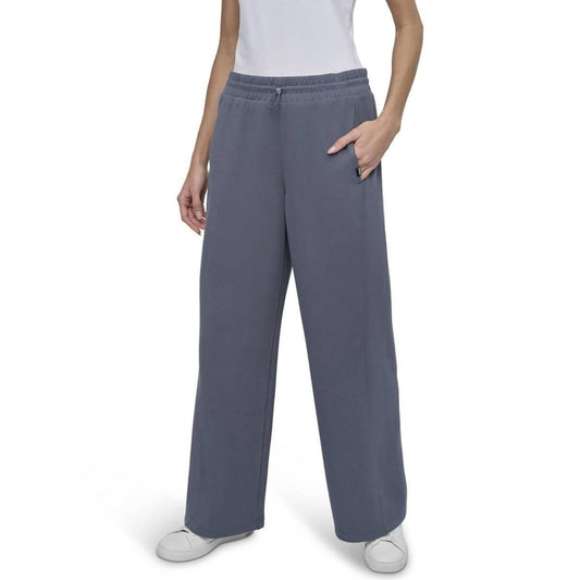 Dkny Sport Women's Highline Ribbed Wide-Leg Pants - Turbulence