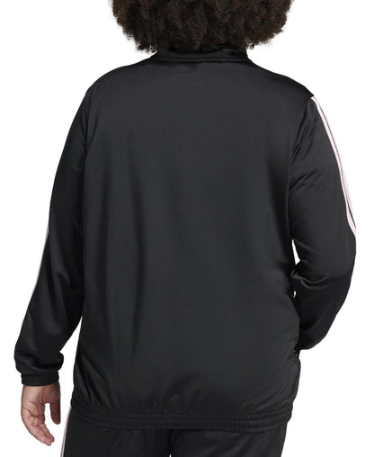 adidas Womens Multi Sprt Track Zip Up - 3 Stripe - Black/White 2XL