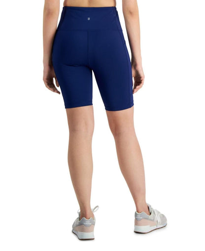 ID Ideology Women's High-Rise Compression Shorts - Tartan Blue