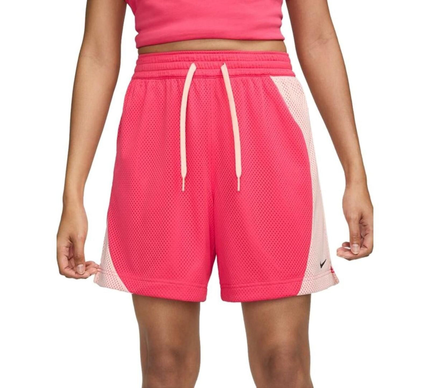 Nike Women's Essential Dri-fit Mesh Basketball Shorts - White/whit