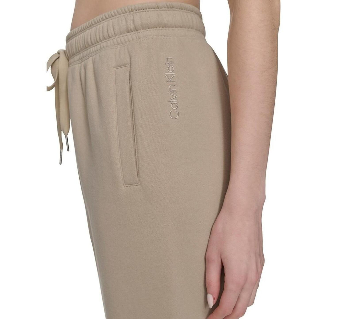 Calvin Klein Performance Women's High-Waist Fleece Pants - White Pepper