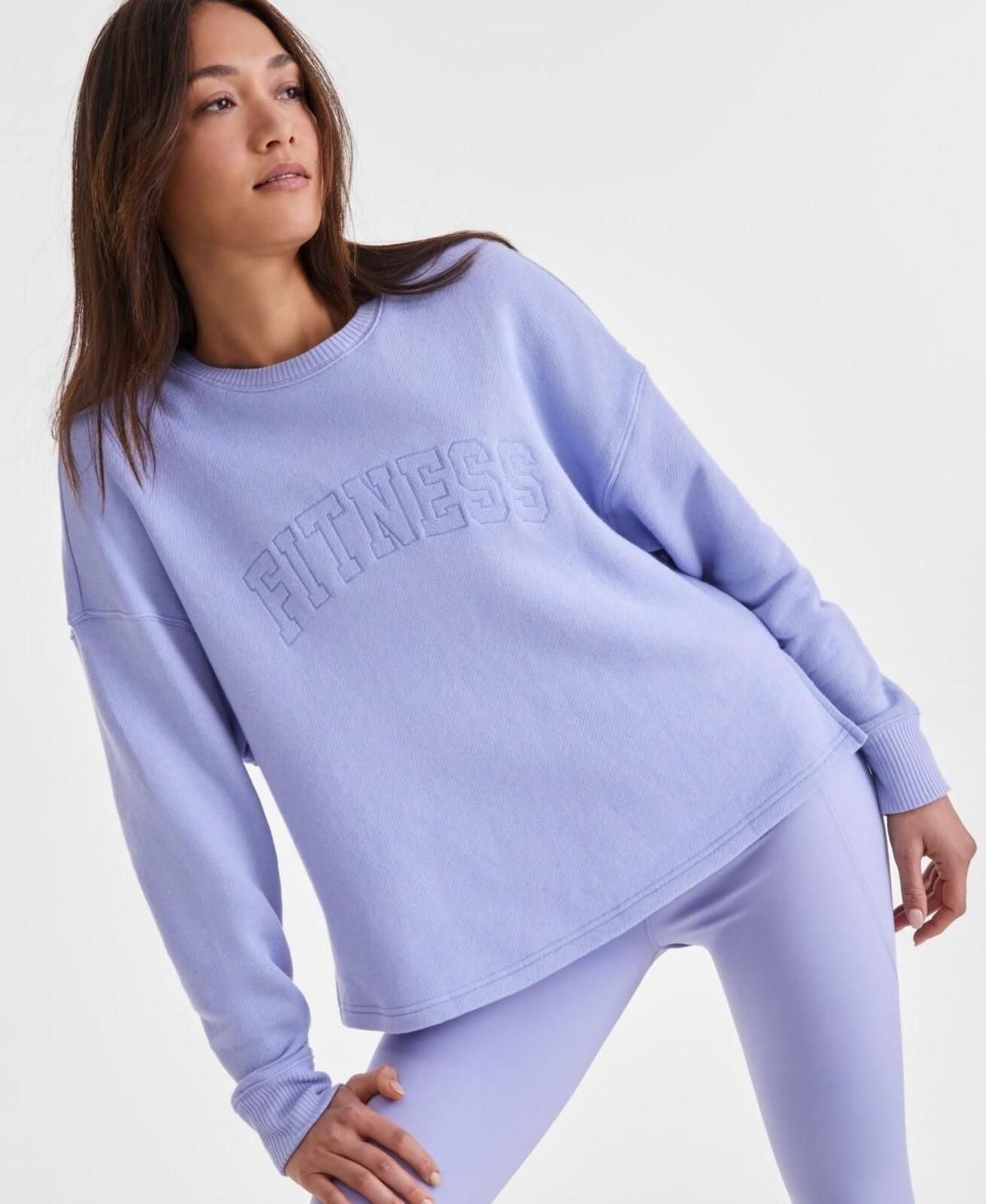 ID Ideology Women's Fitness Crewneck Knit Sweatshirt - Thistle Down