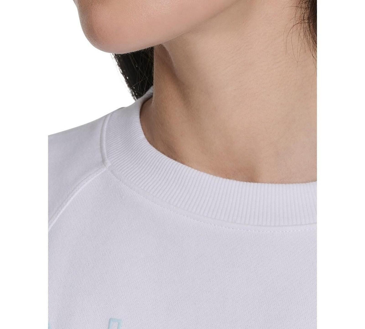 Calvin Klein Performance Women's Sleeveless Puff-Logo Cropped Top - White / Cool Blue