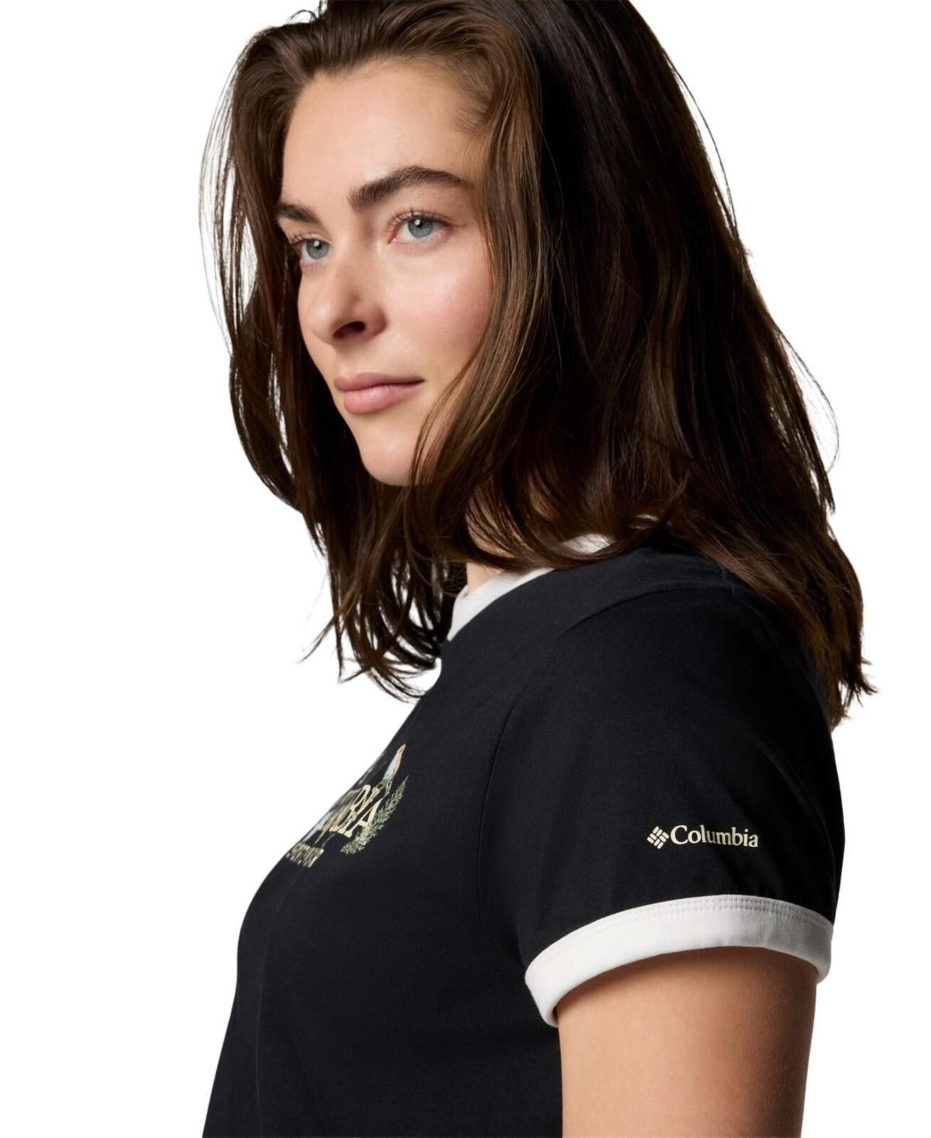 Columbia Women's Rolling Bend Graphic Ringer Top - Black, Outback Critters