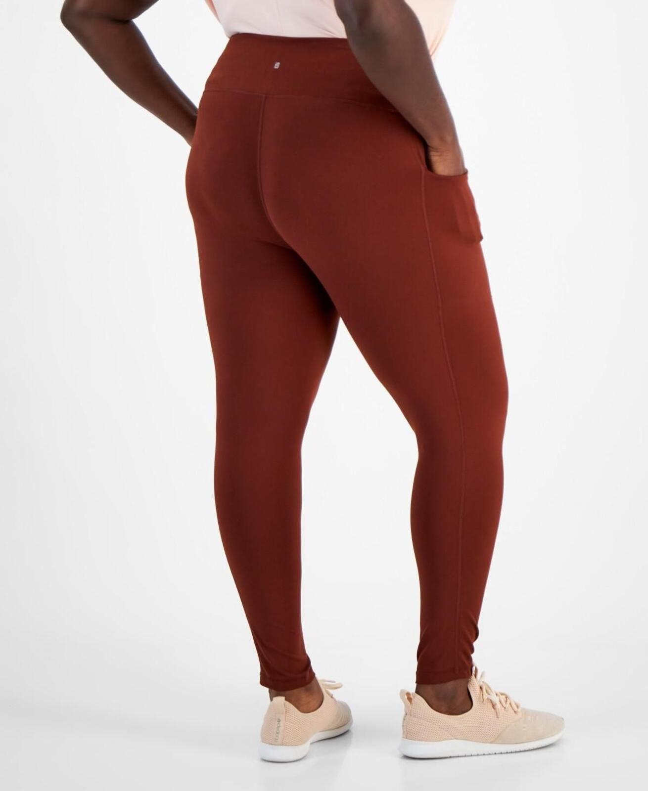 ID Ideology Plus Size Stretch Full-Length Leggings - Deep Burgundy