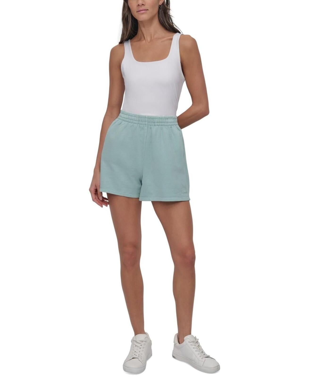 Dkny Women's Stretch Cotton Shorts - Mineral Green - Size XS