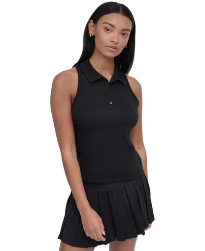DKNY Sport Polo - Womens Racer Back, Black - XL