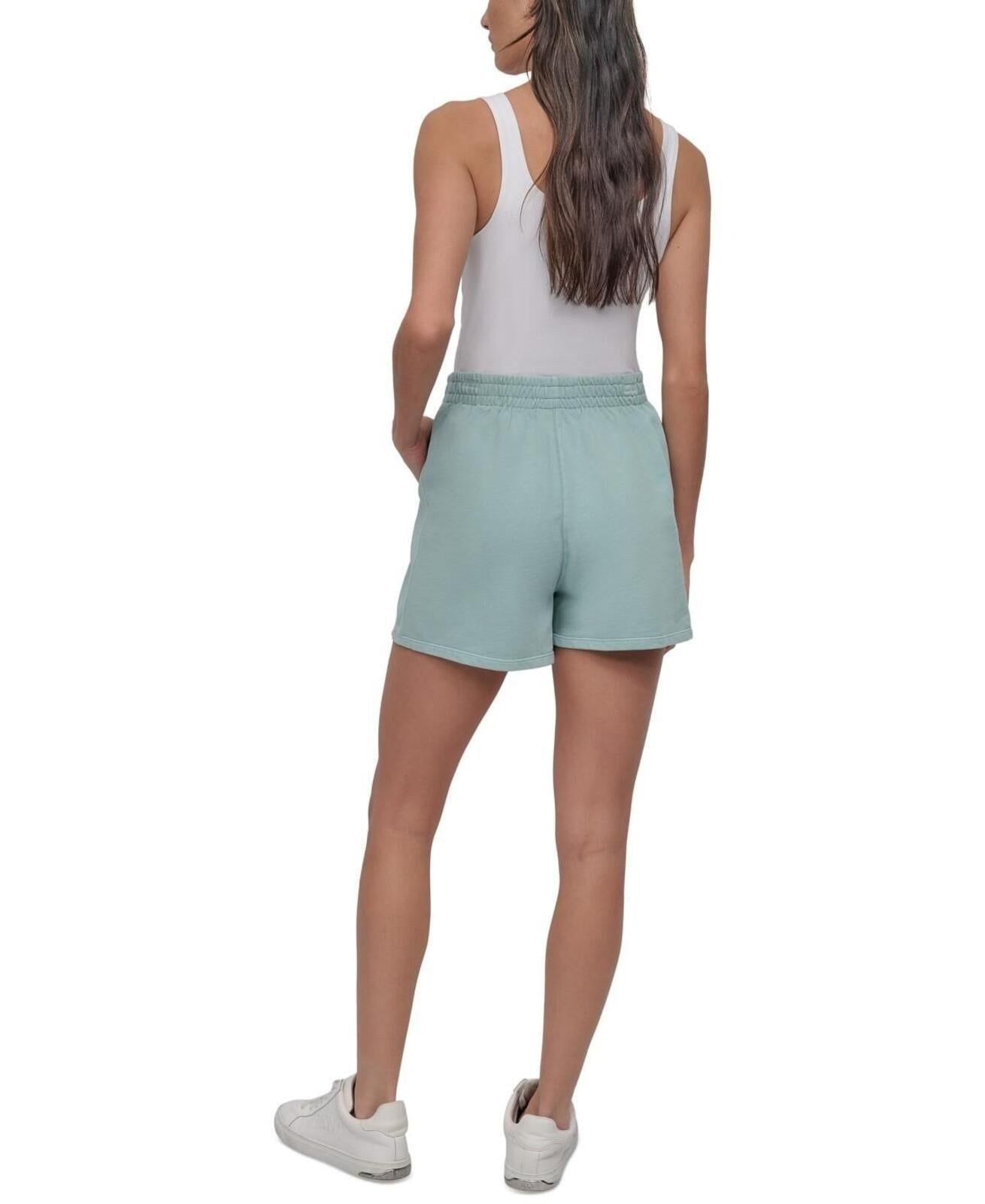 Dkny Women's Stretch Cotton Shorts - Mineral Green - Size XS