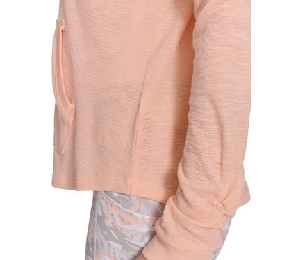 Calvin Klein Performance Ruched-Sleeve Zip Hoodie - Peach Nectar