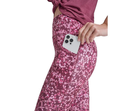 Dkny Sport Women's High-Rise Printed 7/8 Leggings - Burgundy Floral