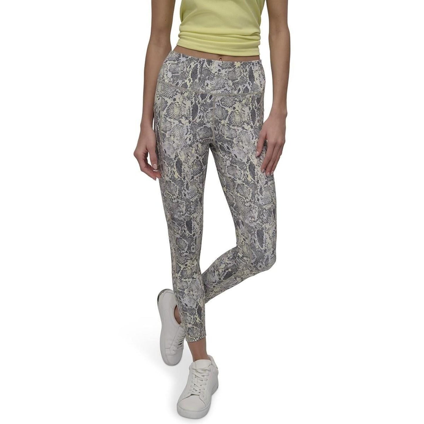 Dkny Sport Women's Printed High-Waist 7/8 Tights - Mystic Python Vintage Khaki