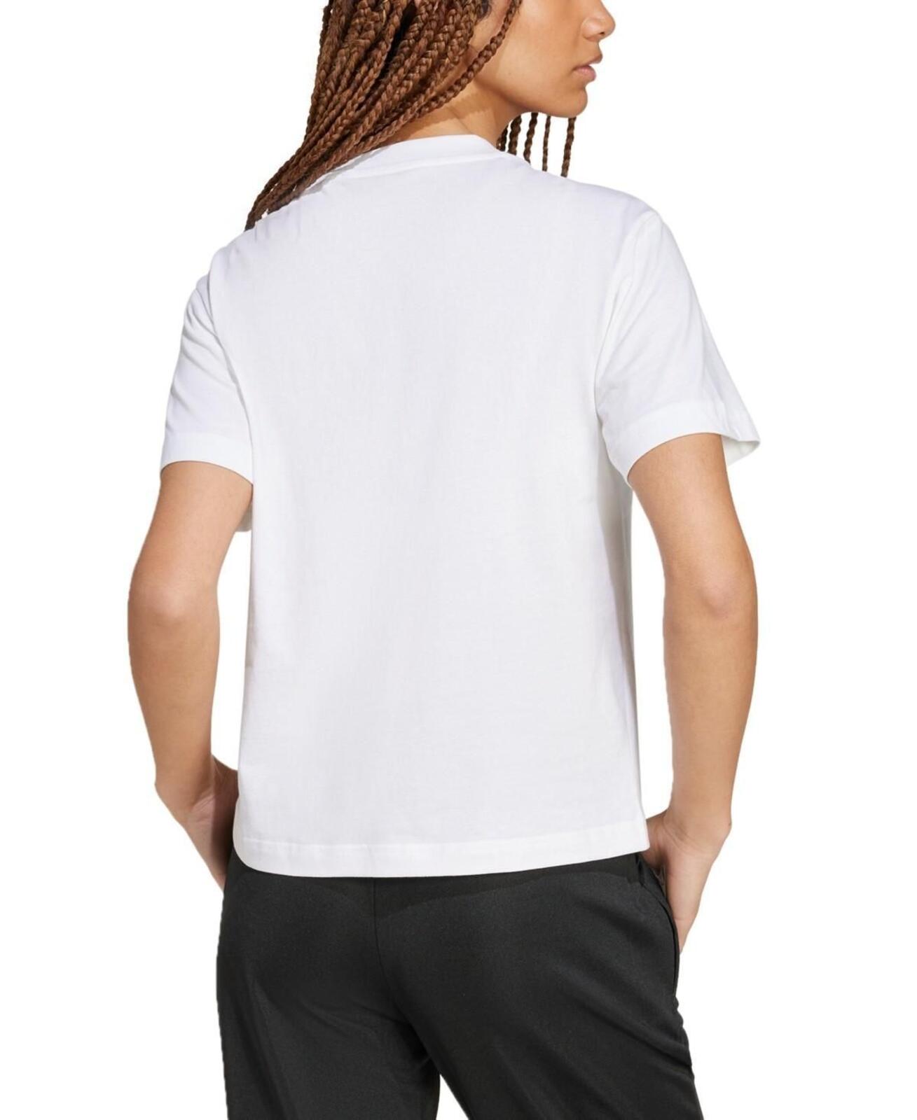 Adidas Women's Essentials Small Logo T-Shirt - White, Medium, M