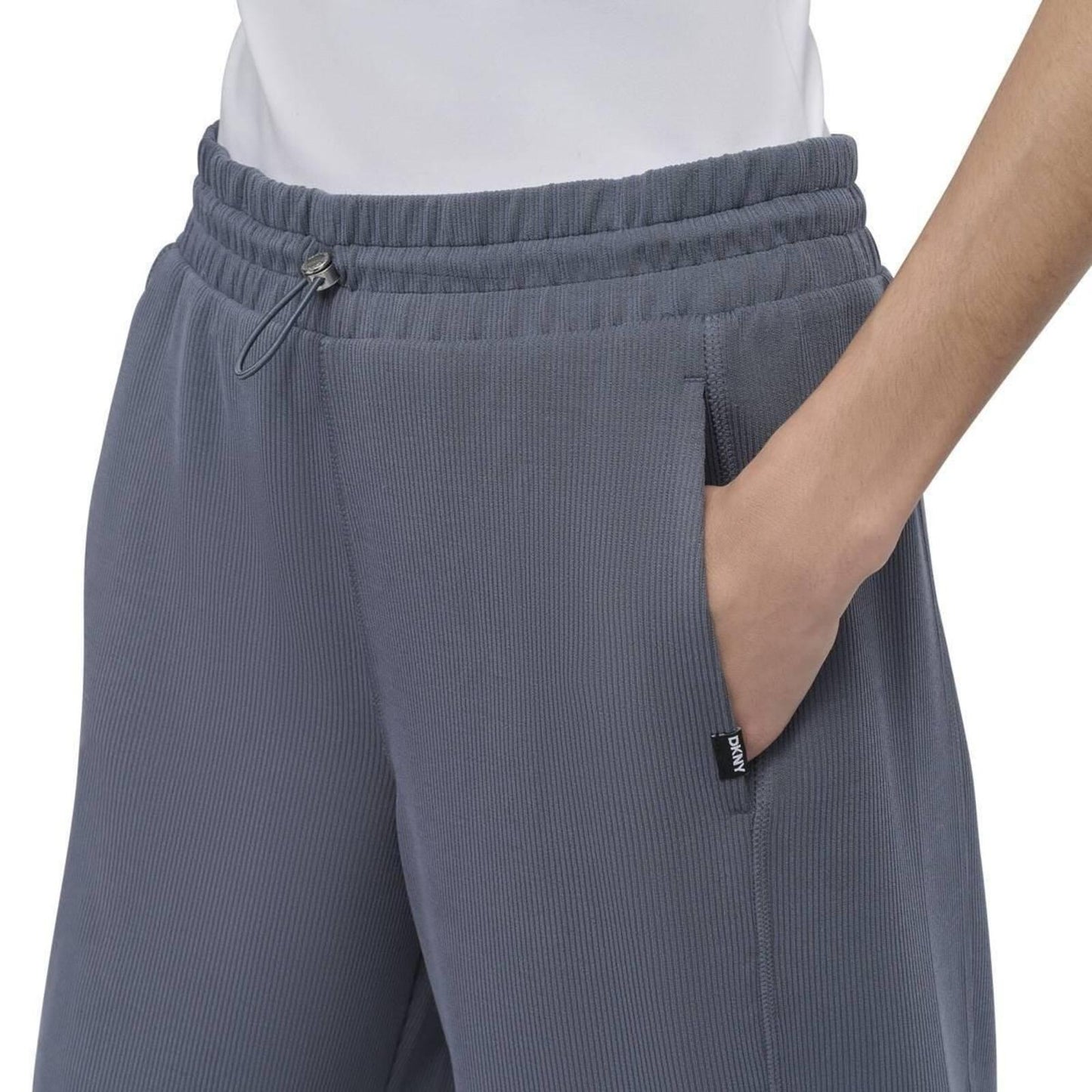 Dkny Sport Women's Highline Ribbed Wide-Leg Pants - Turbulence