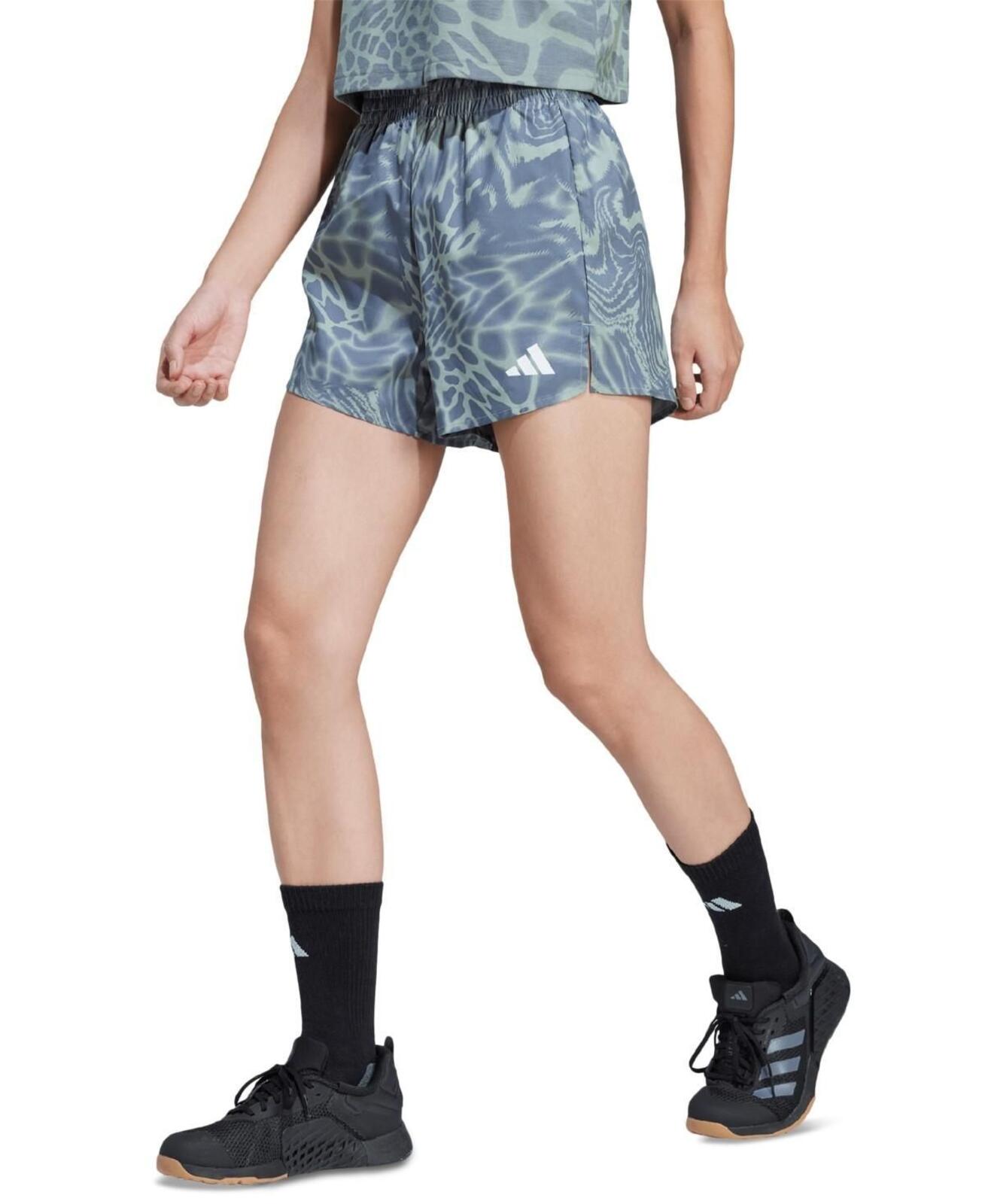 Adidas Training Essentials Clima-Cool Short, Print Green SilGrn - XS