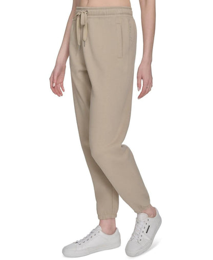 Calvin Klein Performance Women's High-Waist Fleece Pants - White Pepper