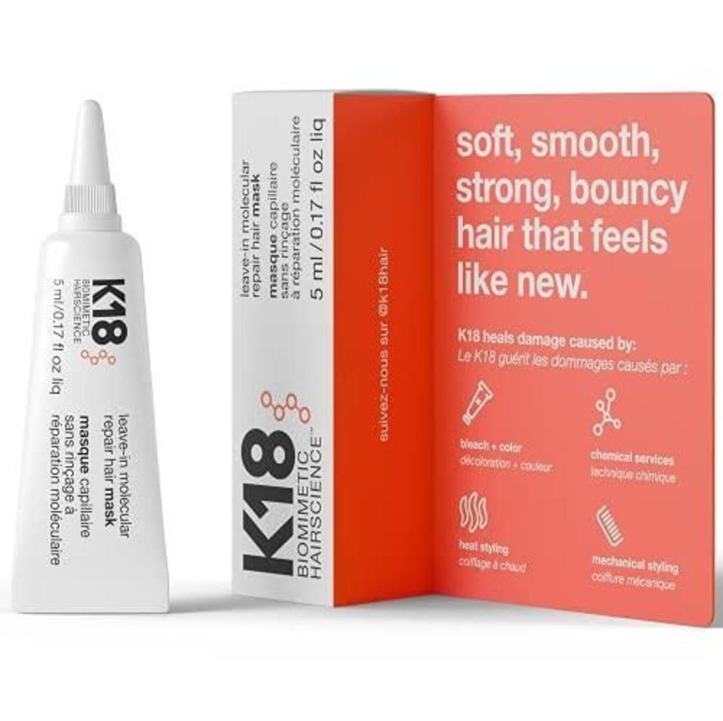 K18 Trial Size Mask -  0.17 Oz Leave-in Molecular Repair Hair Mask