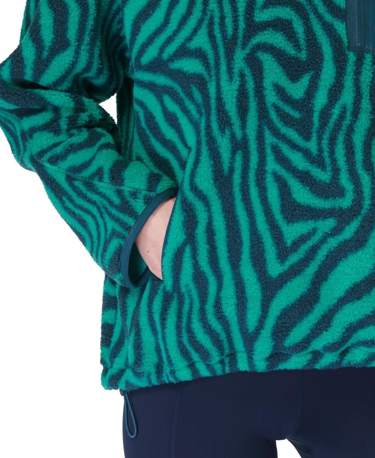 Sweaty Betty Women's Karma Half-Zip Printed Fleece Top - Green Zebra