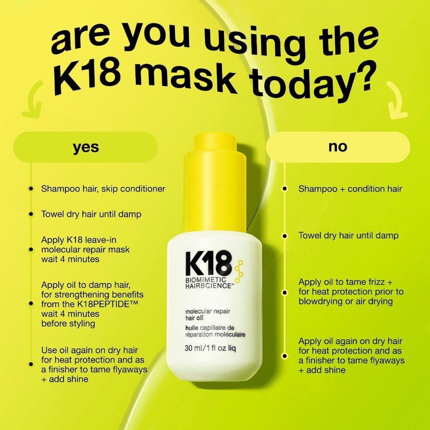K18 Biomimetic Molecular Repair Hair Oil - 1oz Full Size