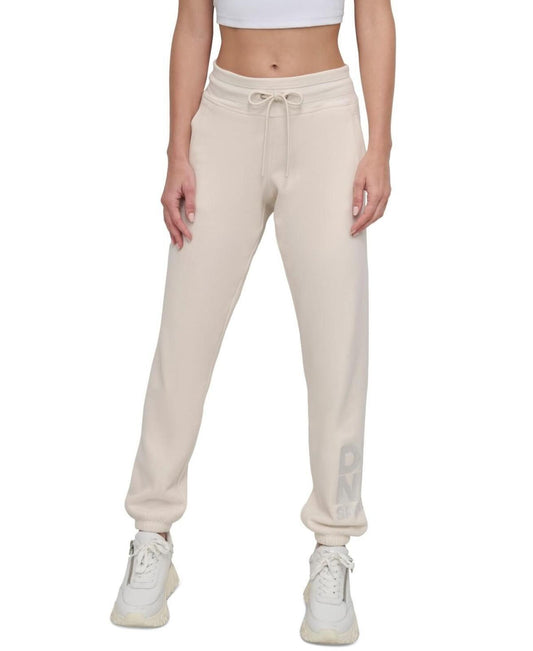 Dkny Sport Women's Embroidered-Logo Joggers - Eggnog/ Ivory